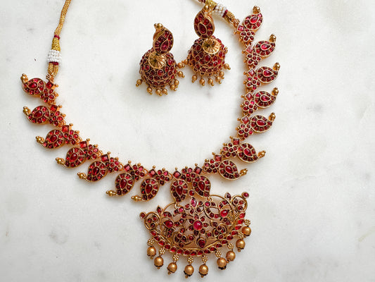 Saranya- Red Necklace Set