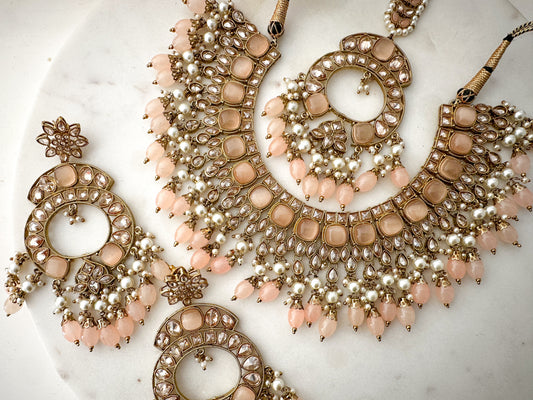 Peach Necklace Set