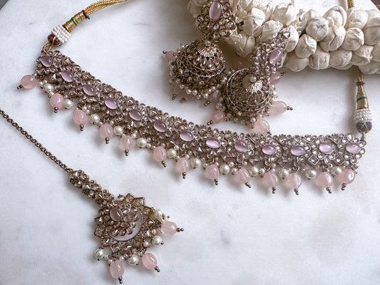 Kithu- Light pink choker set