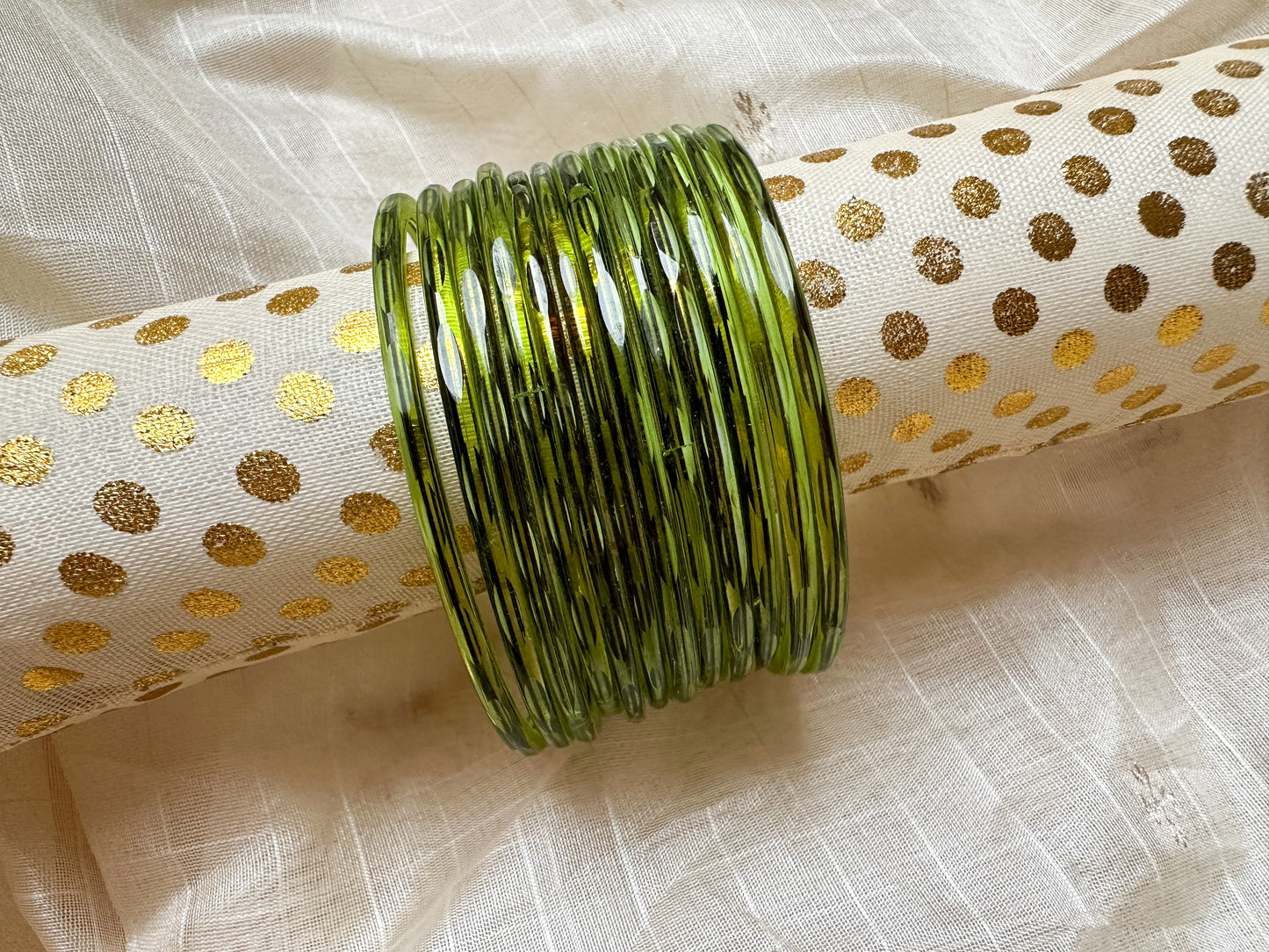 Glass Bangles Light Green