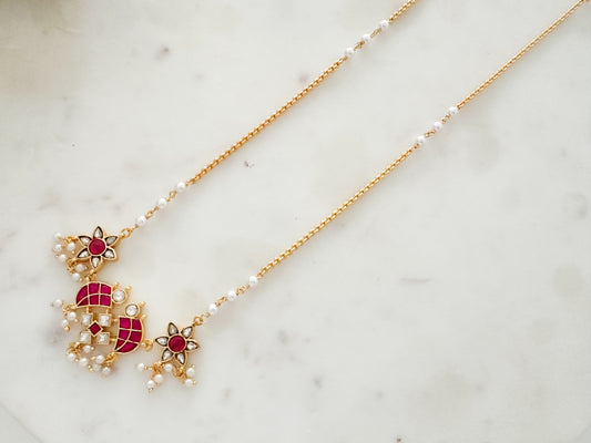 Jadau Kundan Long Chain (Ruby)