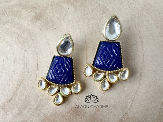 Blue Kundan Earring