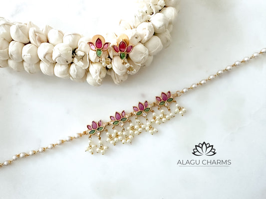 Idhaya- Lotus x Pearl Choker Set