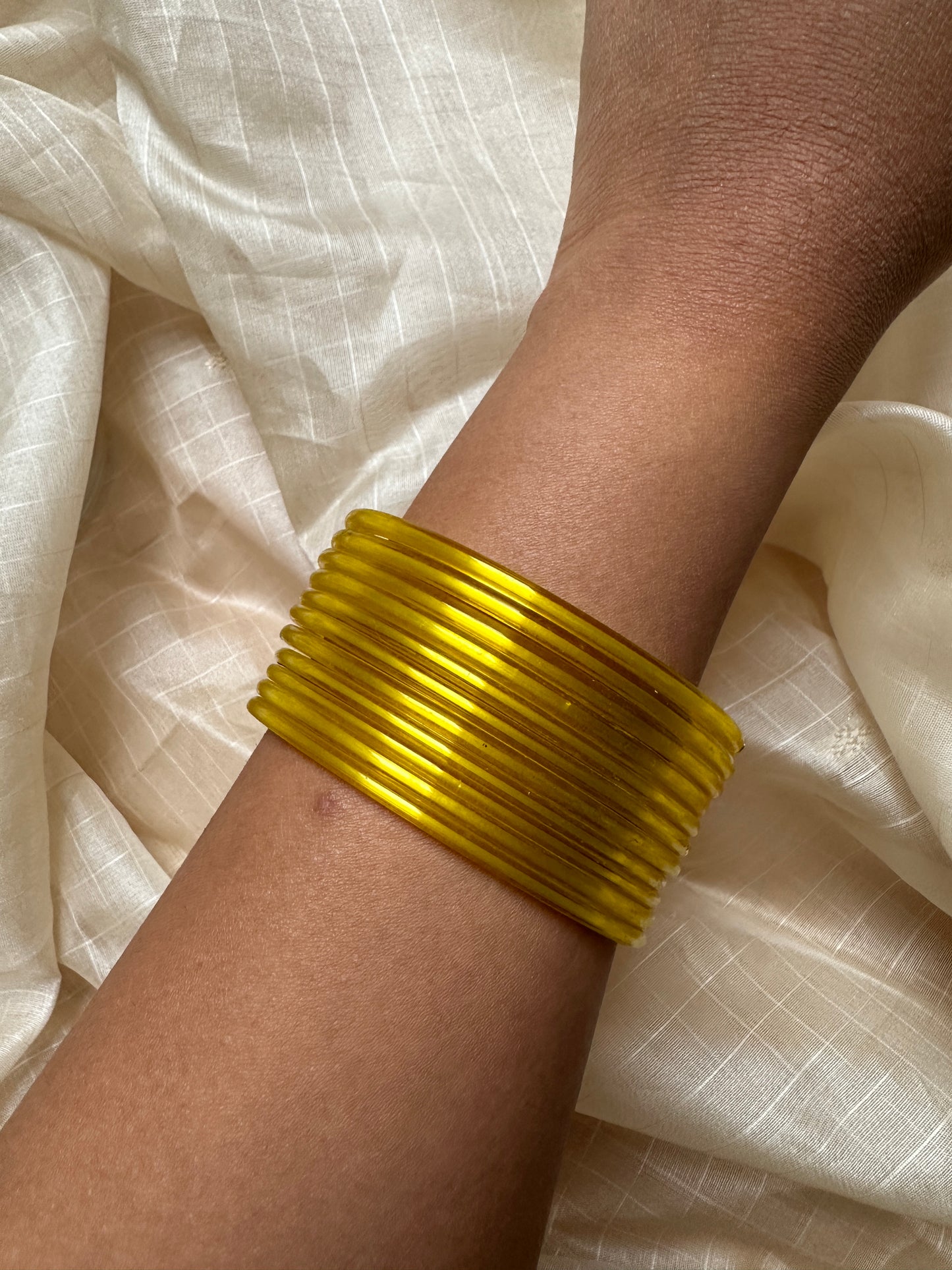 Glass Bangles Yellow