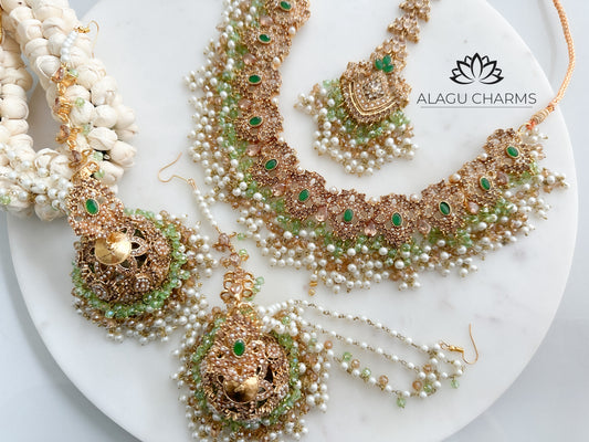 PRE-ORDER: ALIYAH- exclusive necklace set (green)