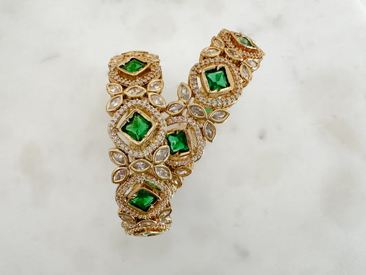 Yashna - AD Statement Bangles (Green)
