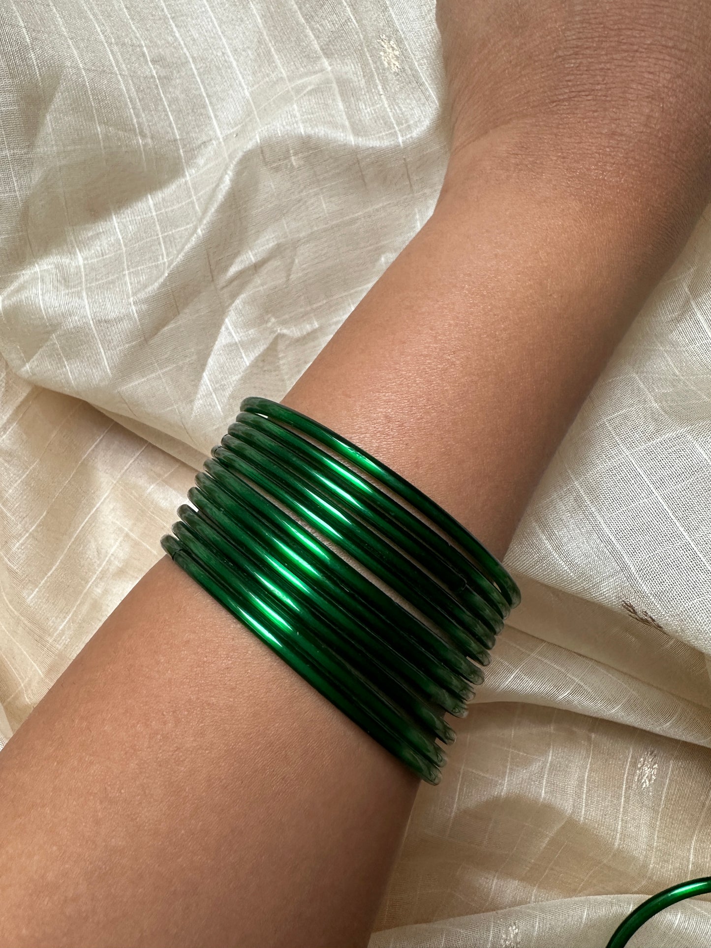 Glass Bangles Dark Green