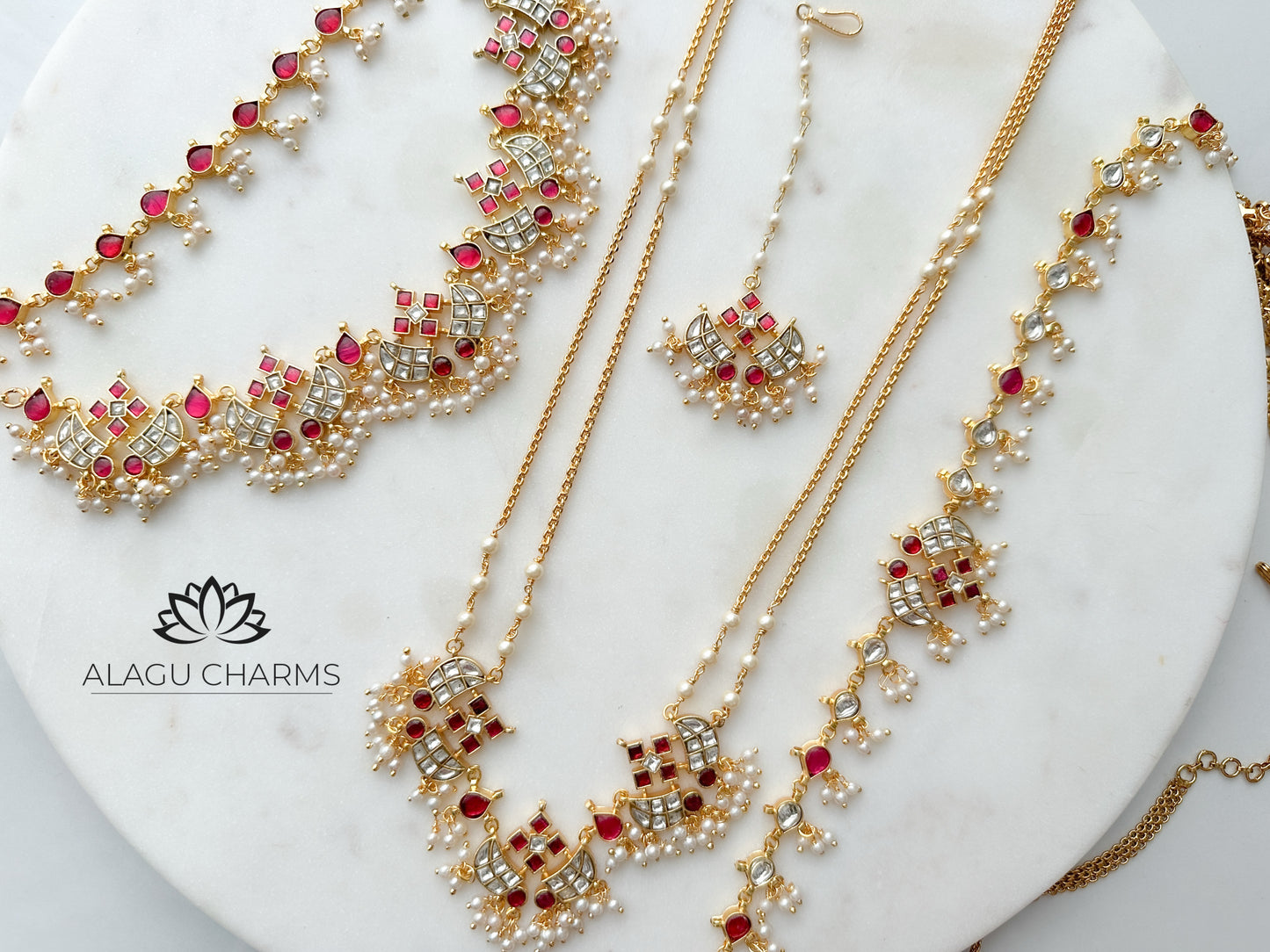 RANI- Vintage Full Bridal Set (Ruby)