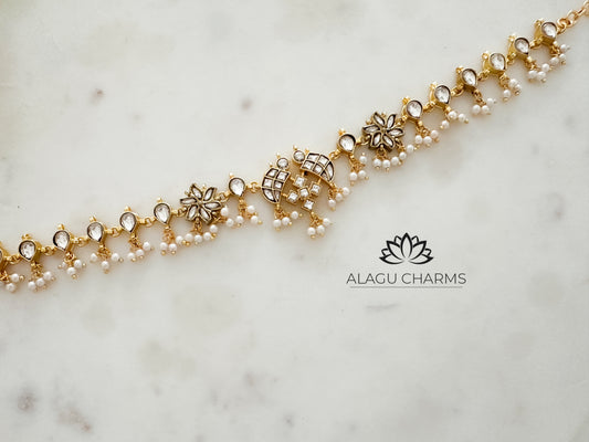 Jadau Kundan choker white stone