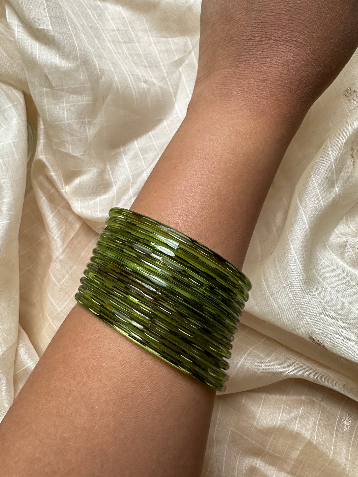 Glass Bangles Light Green