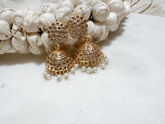 Impon jhumka (white)