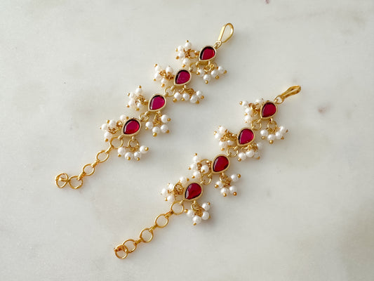 Ear Chain (Ruby stones)